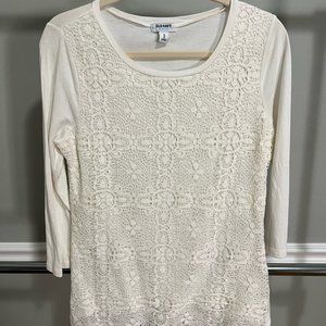 Old Navy White Lace Long Sleeve Shirt